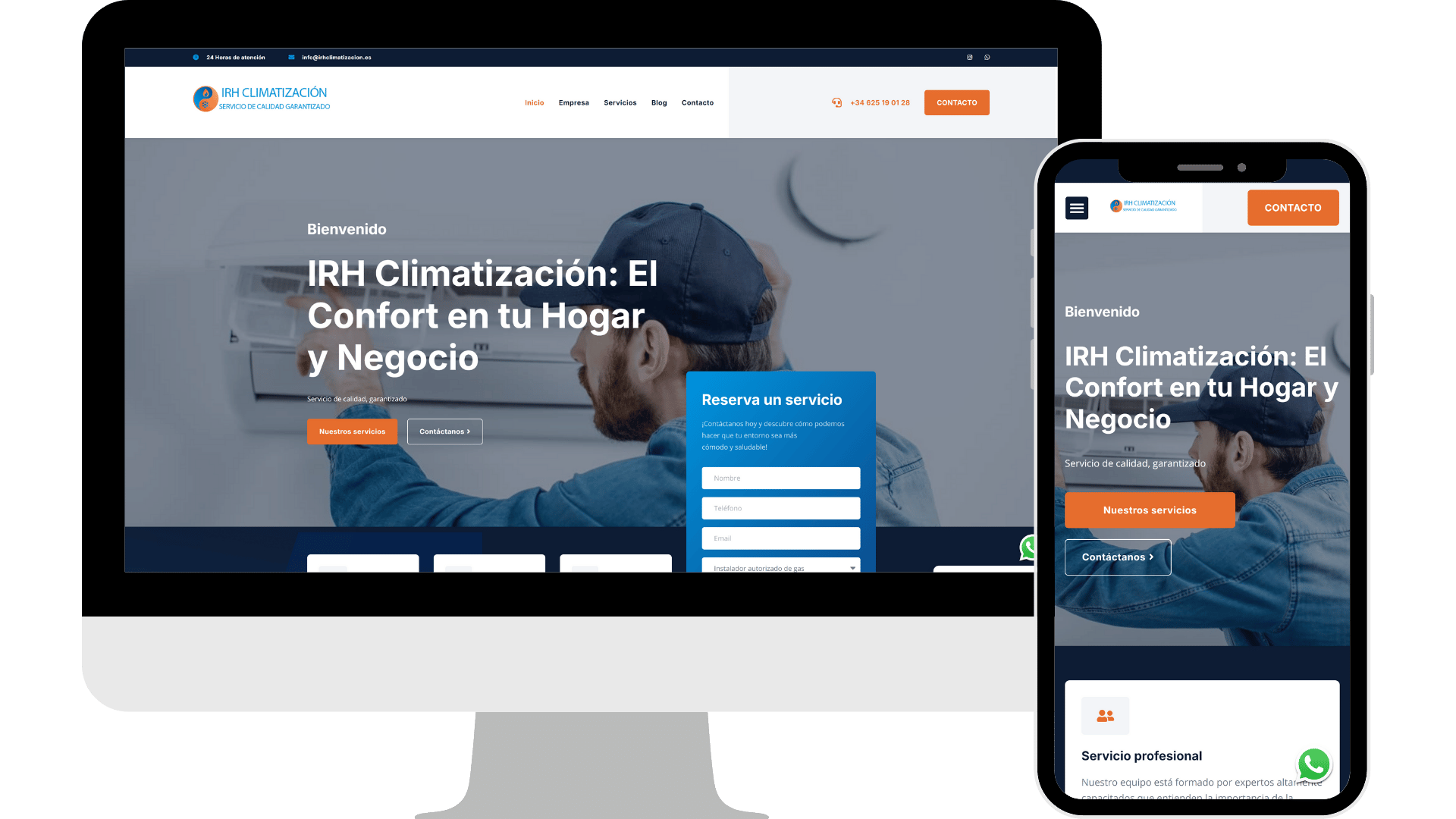 Diseño web IRH Climatizacion